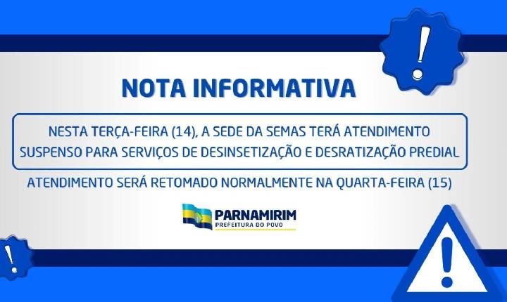 Sede da SEMAS terá atendimento suspenso na tarde desta terça-feira (14)