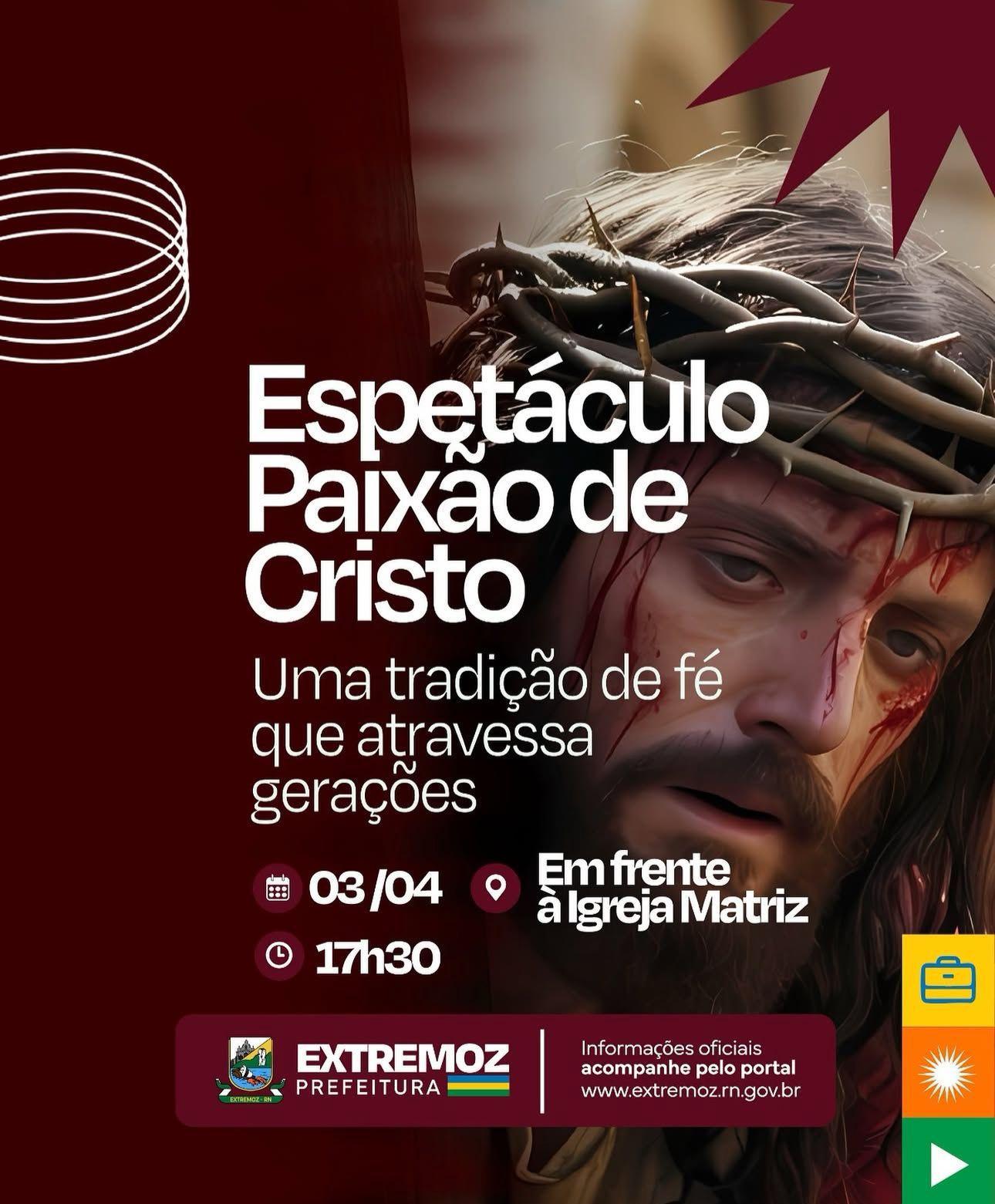 Extremoz realiza espetáculo “Paixão de Cristo” nesta sexta-feira (03)