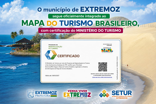 Extremoz se consolida no Mapa do Turismo Brasileiro e fortalece posição no Polo Costa das Dunas